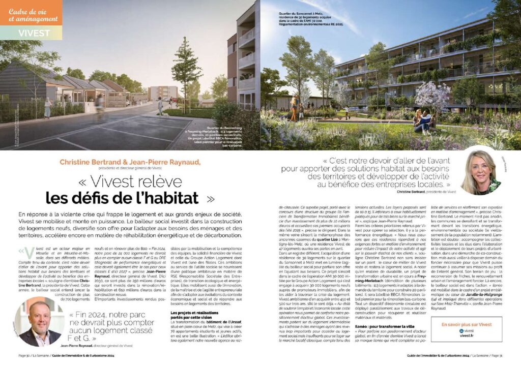 Presse médias La semaine- Vivest 11 avril 2024