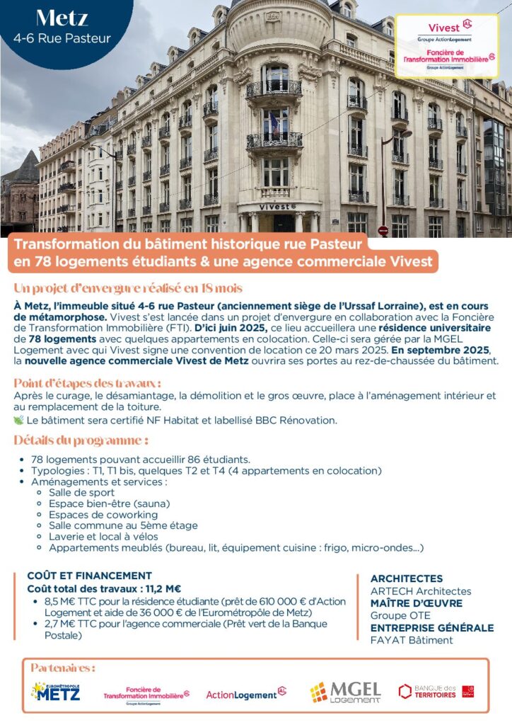 Vivest- résidence étudiante rue Pasteur - Metz